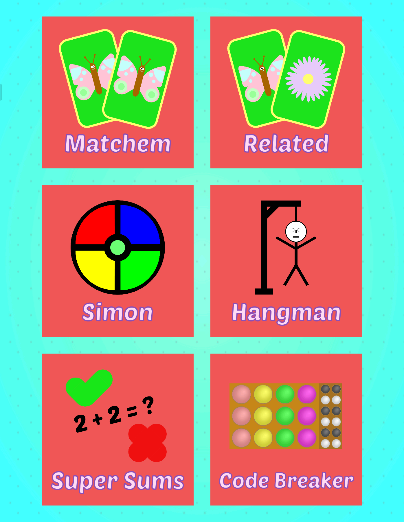 Brain Games Main Menu